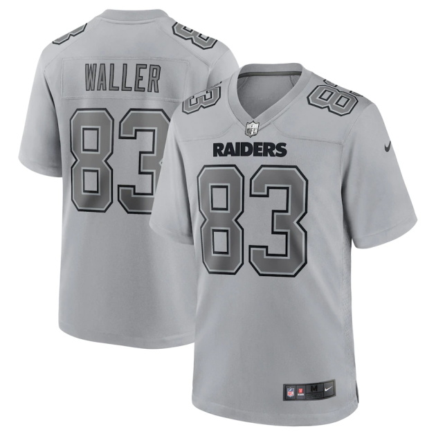 mens nike darren waller gray las vegas raiders atmosphere fashion game jersey